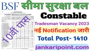 BSF Constable Tradesman Vacancy