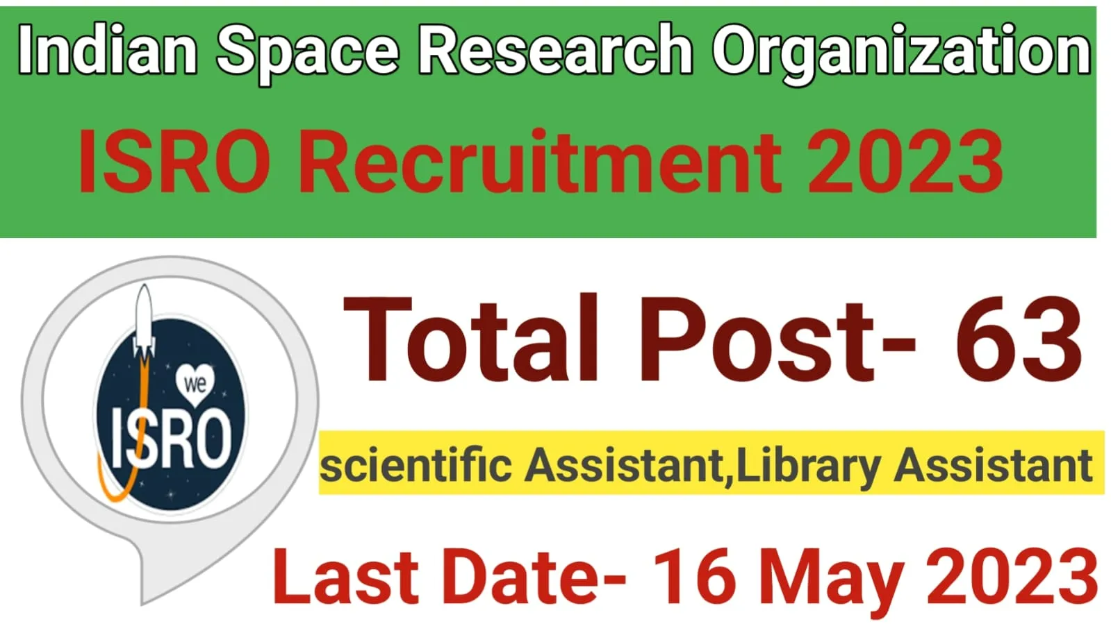 Indian Space Research Oraganization Recruitment 2023